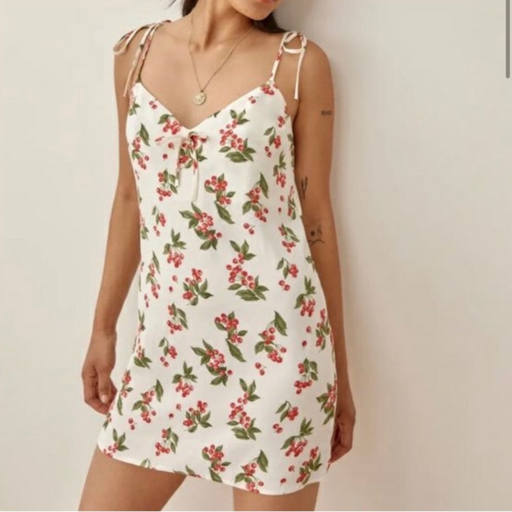 Reformation Sour Cherry Cherry Chandler Mini dress